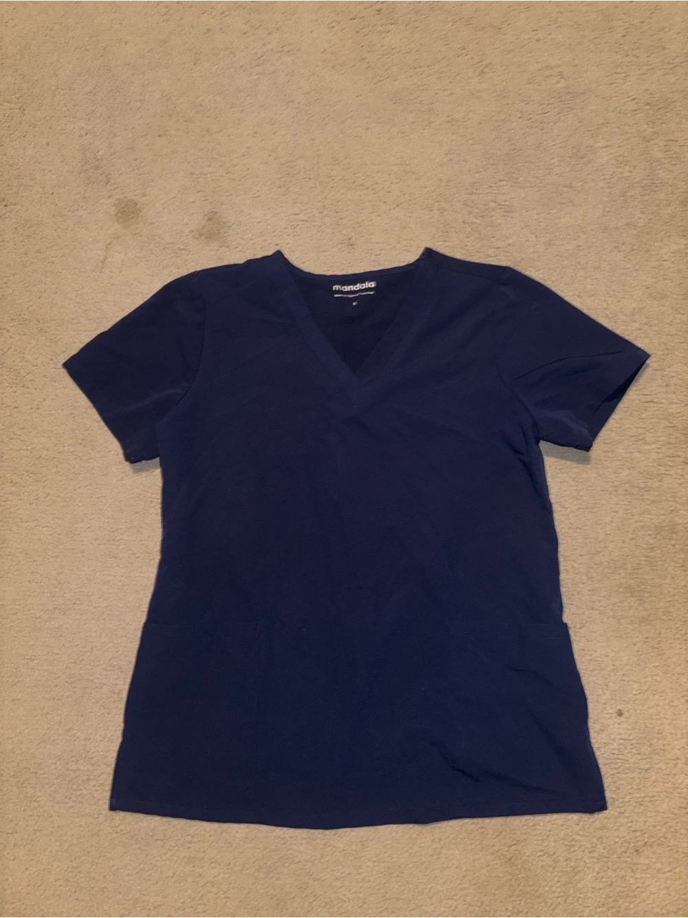 Mandala Navy V-Neck Women’s Top